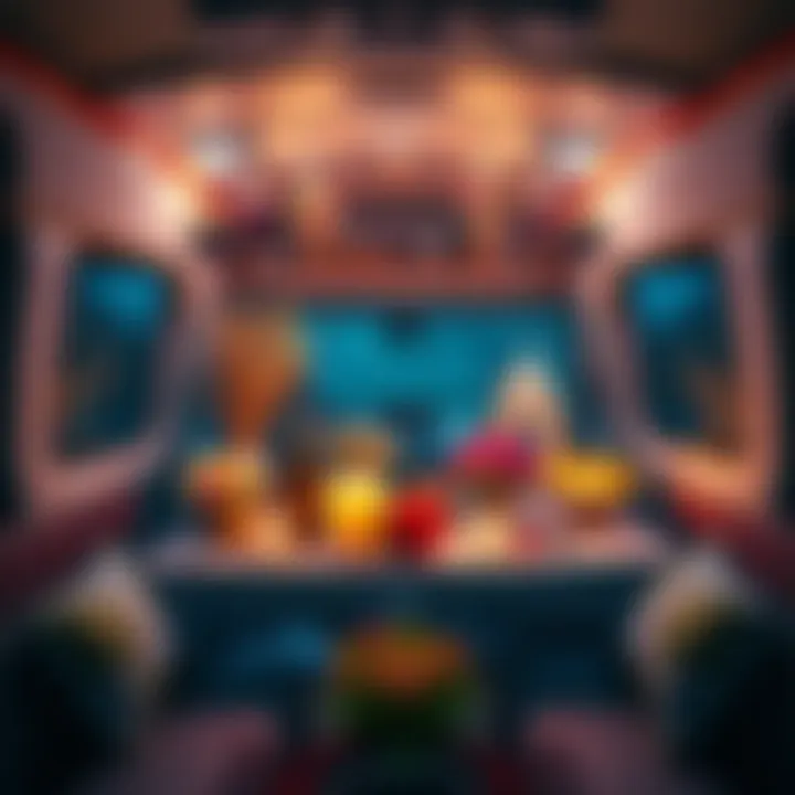 A small, neatly arranged travel altar with seasonal decorations for Ostara, set up in an RV. It features flowers, candles, and symbols of spring.